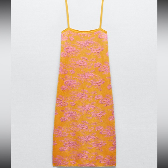 Zara Dresses & Skirts - Zara Jacquard Knit Mini Dress Orange